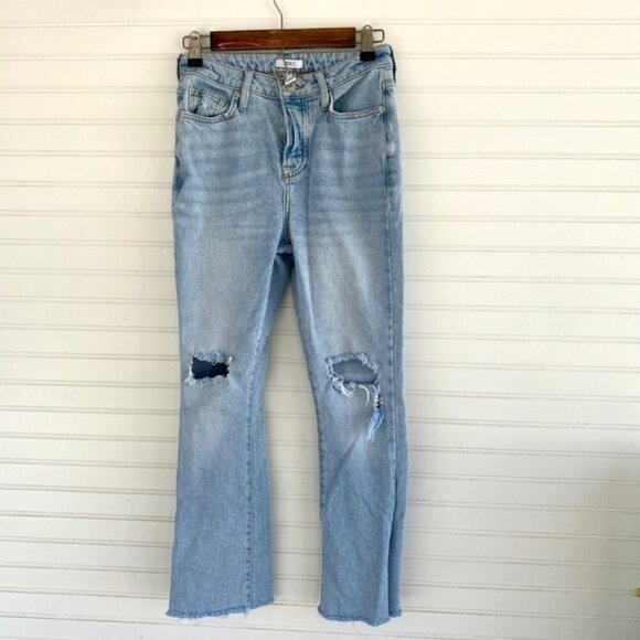 Forever 21 Light Blue Distressed Bootcut Style Jeans Size 25 - Picture 1 of 9